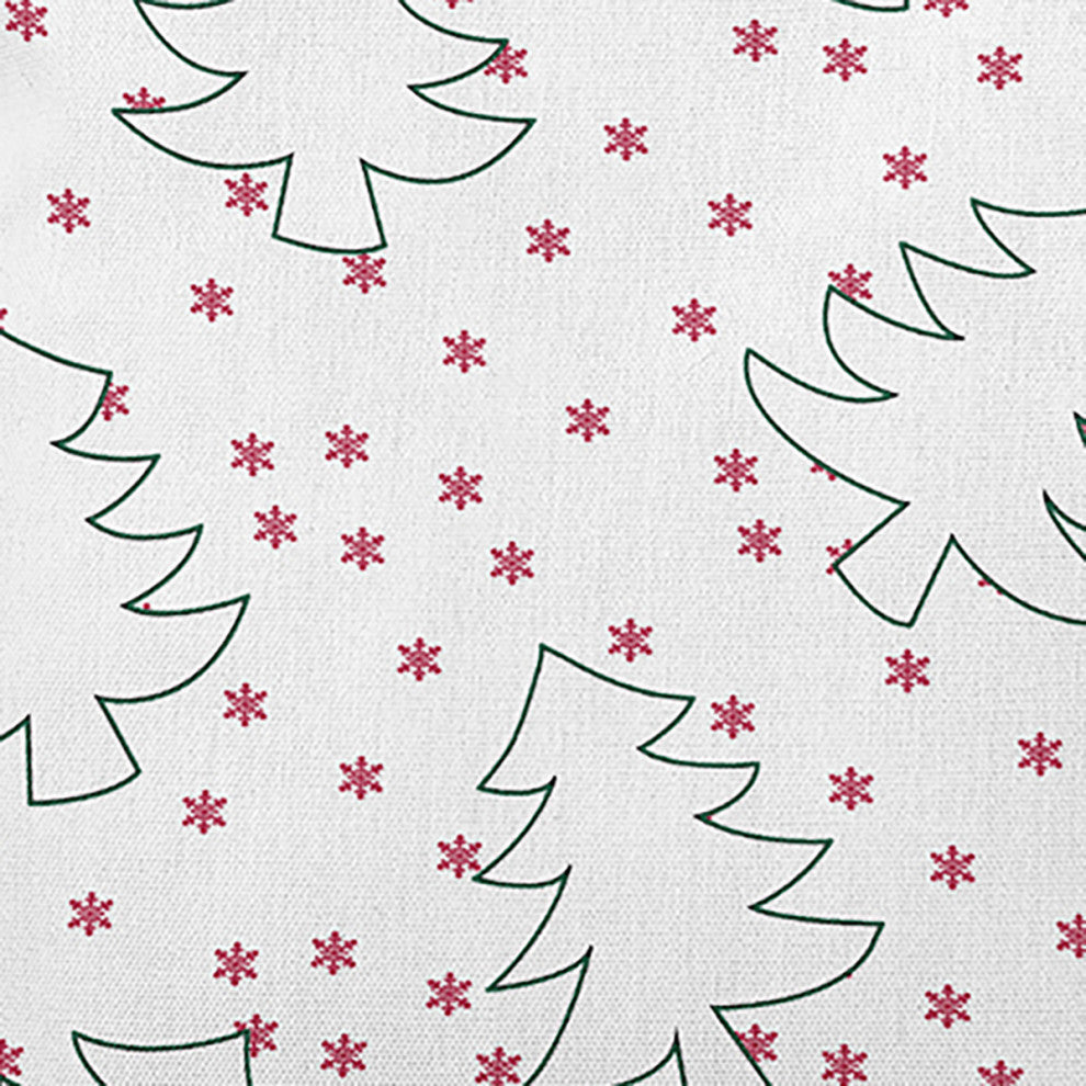 Tree Outlines Accent Pillow, Christmas Pink, 16"x16"