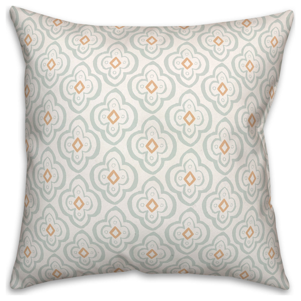Blue Quatre on White 18x18 Spun Poly Pillow