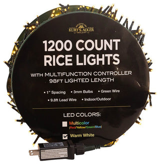 1200 Light, 98' Warm White LED Rice Light Set
