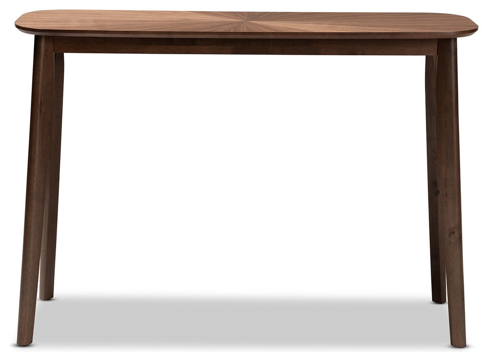 Brigby Mid-Century Modern Walnut Finished Wood Console Table, Walnut