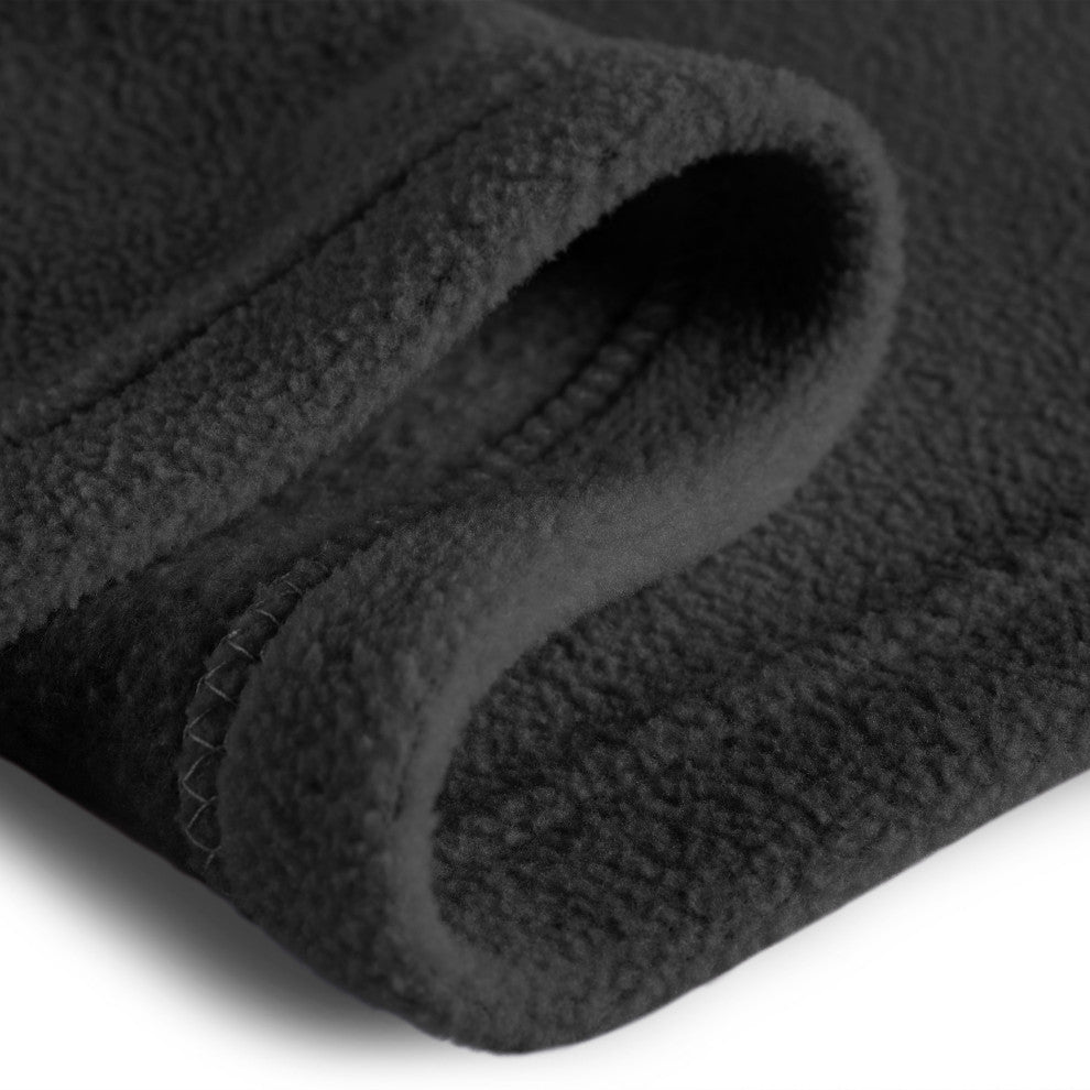 Bare Home Polar Fleece Lightweight Blanket, Black, Full / Queen