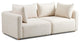 Hangover Upholstered Loveseat, Cream Textured Fabric