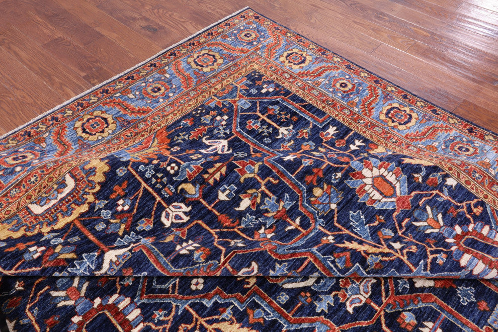 8' 11" X 17' 6" Hand Knotted Persian Fine Serapi Rug - Q12872