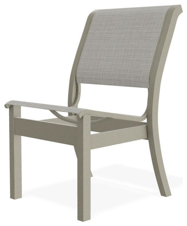Leeward Sling Stackable Outdoor Dining Chair, Deacon/Storm