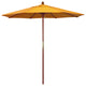 7.5' Square Push Lift Wood Umbrella, Yellow Pacifica