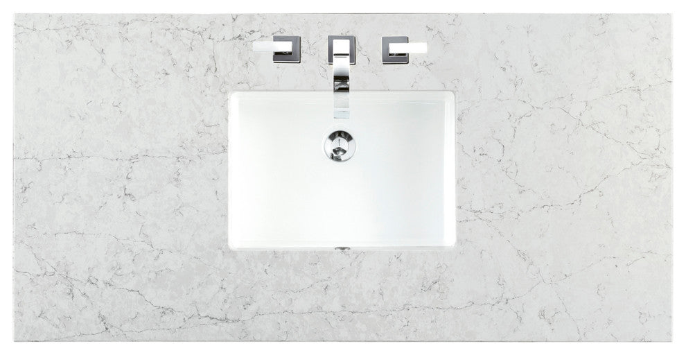 Brittany 48" Burnished Mahogany Single Vanity, Eternal Jasmine Pearl Quartz