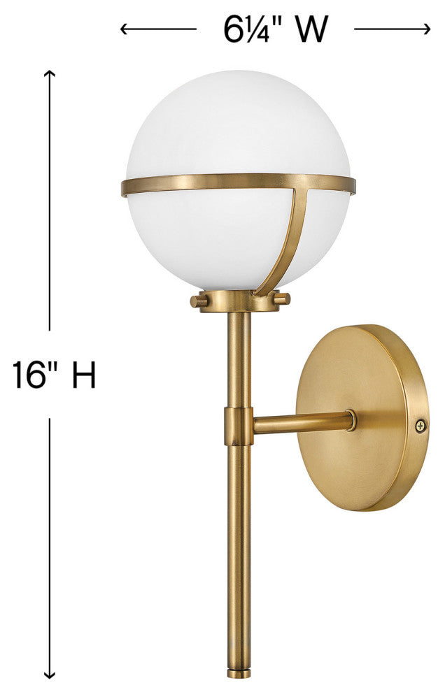 Hinkley Hollis Bathroom Vanity Light, Heritage Brass, 1 Light