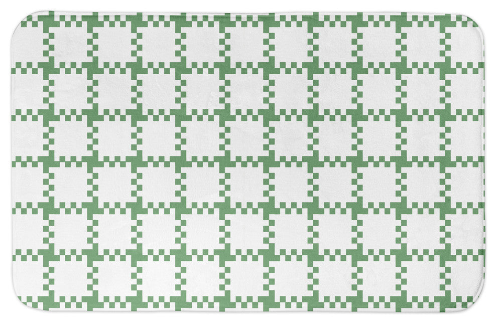 Green Plaid 34x21 Bath Mat