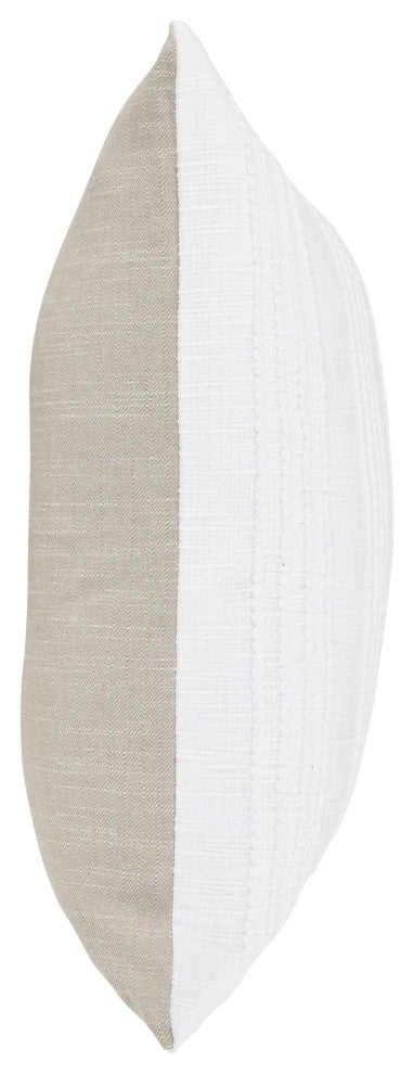 Hannah 100% Cotton 22" Throw Pillow, White