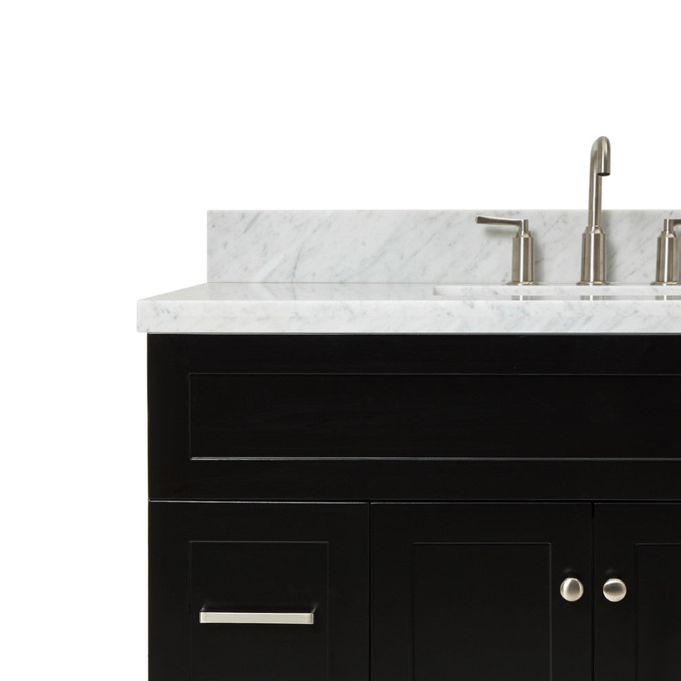 Ariel Hamlet 43" Rectangle Sink Bath Vanity, 1.5" Carrara Marble