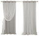 Tulle Overlay Star Cut Out Blackout Curtains, Dove, 52" W X 84" L