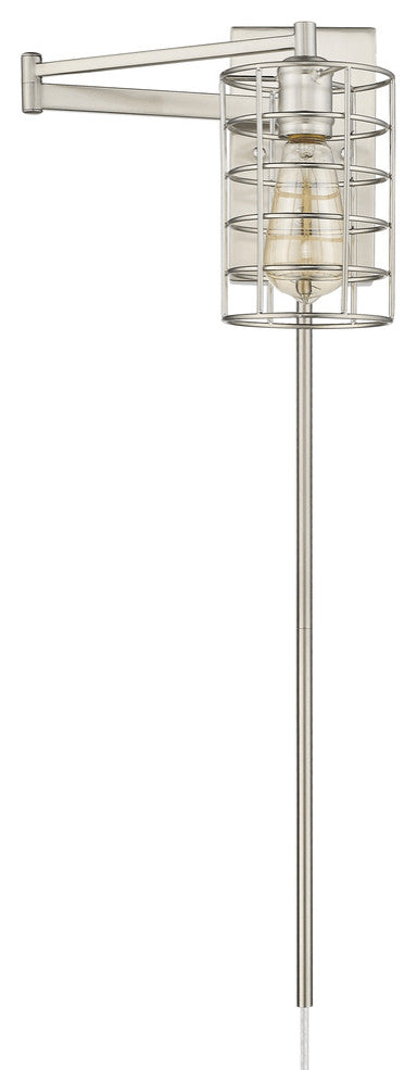 Industrial Silver Metal Wall Sconce