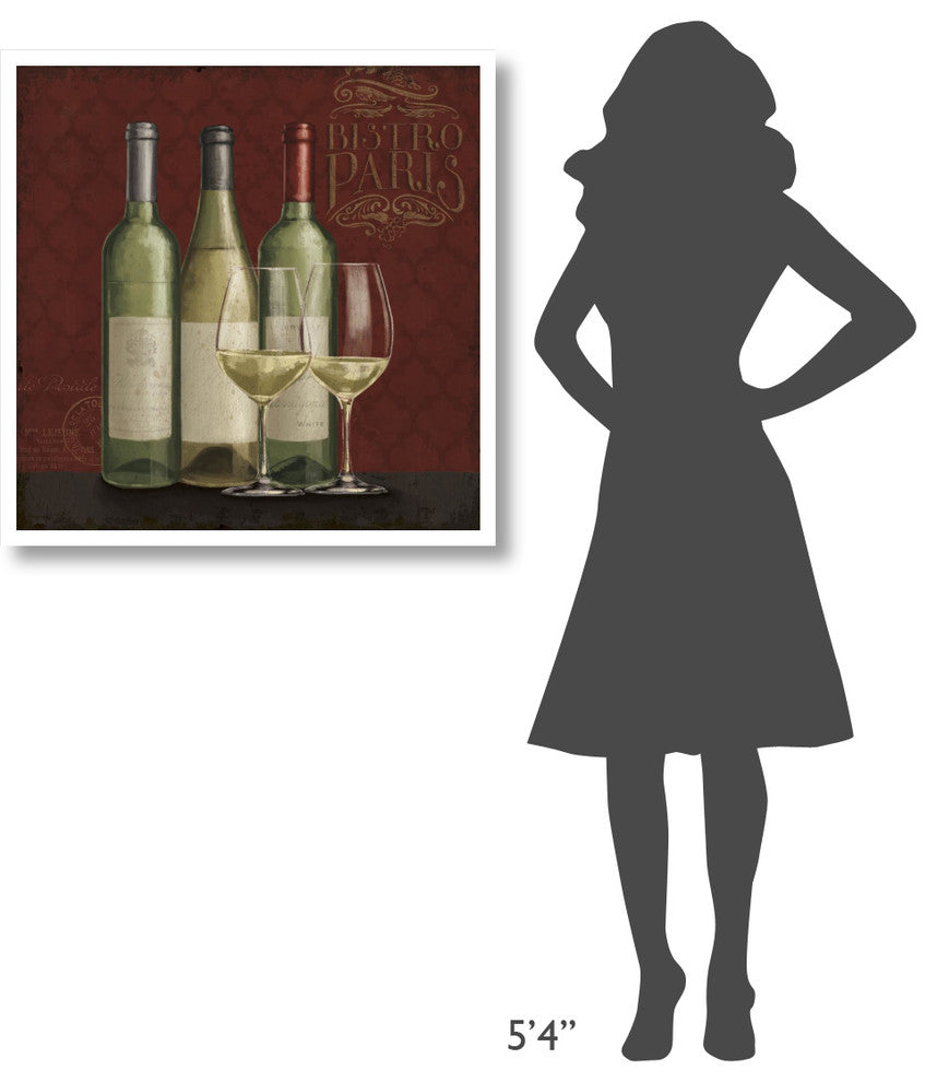 "Bistro Paris White Wine v.2" Digital Paper Print by Janelle Penner, 32"x32"