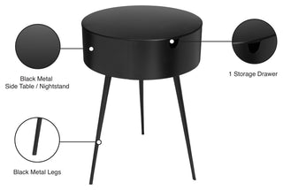 Bali Metal Side Table/Nightstand, Black