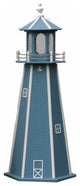 Standard Lighthouse, Wedgewood Blue & White, 5 Foot, Solar Light