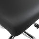 LeisureMod Evander Swivel Office Chair in Leather With Silver Frame, Black