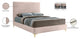 Geri Velvet Upholstered Bed, Pink, King