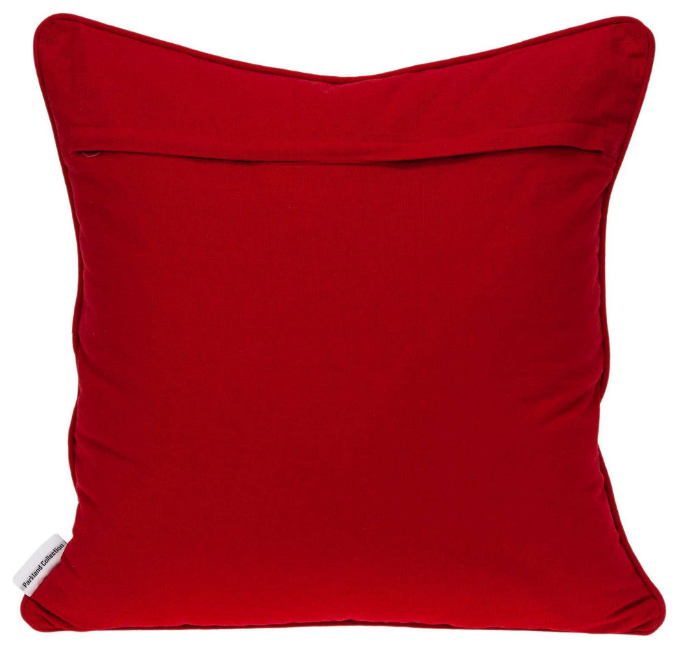 HomeRoots 20" x 0.5" x 20" Transitional Red and White Pillow Cover