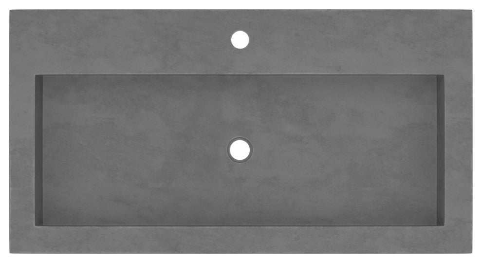 36" Chardonnay Floating Vanity with NativeStone Trough in Slate