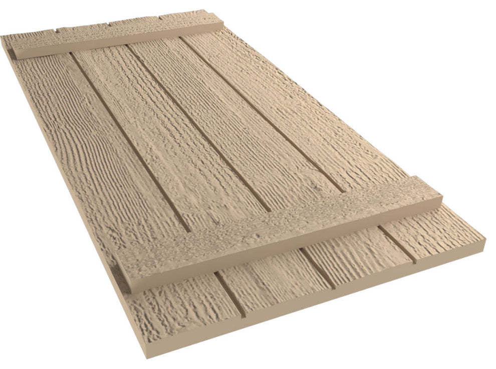 Rustic 4 Board Joined B-N-B Faux Wood Shutters, Rough Sawn, 22x36"