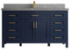 Cambridge 60 Single Bathroom Vanity in Hale Navy Blue 2" Piatra Gray