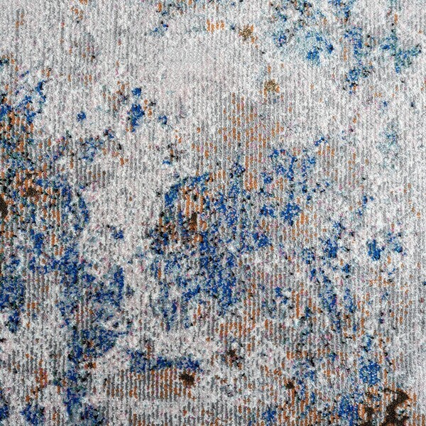 8" x 10" Blue and Gray Abstract Earth Area Rug
