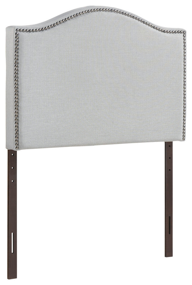 Modway Bedroom Curl Twin Nailhead Upholstered Headboard, Sky Gray