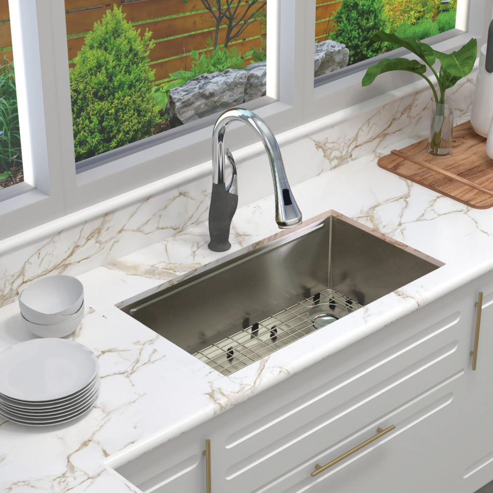 Transolid 33x19x10" Undermount Stainless Steel Workstation Sink