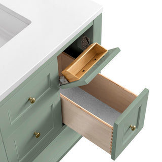 Breckenridge 36" Single Vanity, Smokey Celadon,  White Zeus Quartz Top