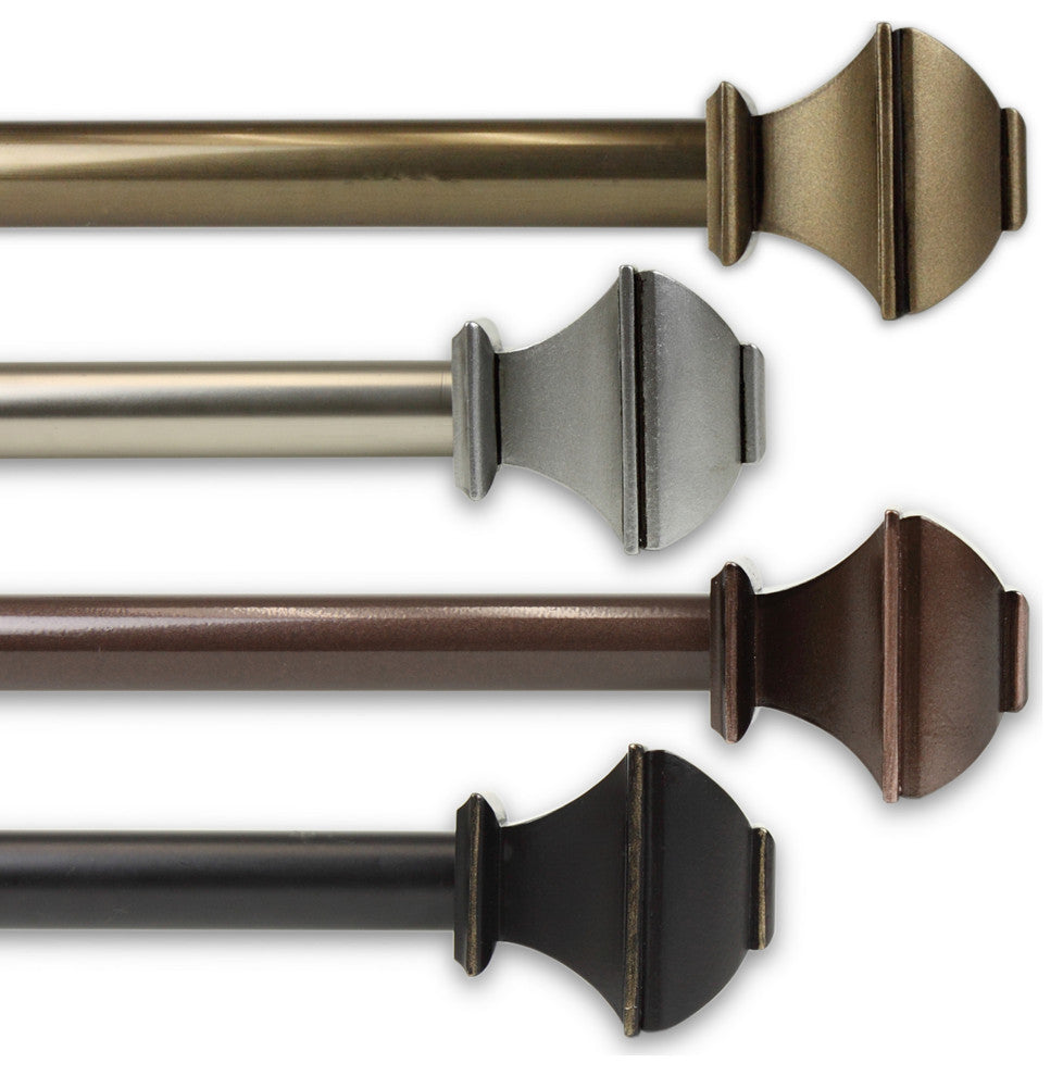 Vicky 13/16" Diameter Curtain Rod, Satin Nickel, 18-28"