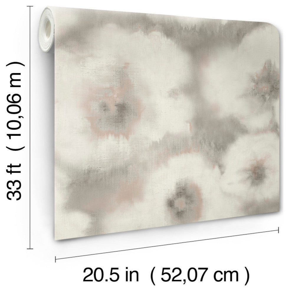 Clay Blended Floral Wallpaper