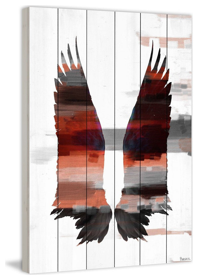 "Dark Wings" Print on White Wood, 30"x45"