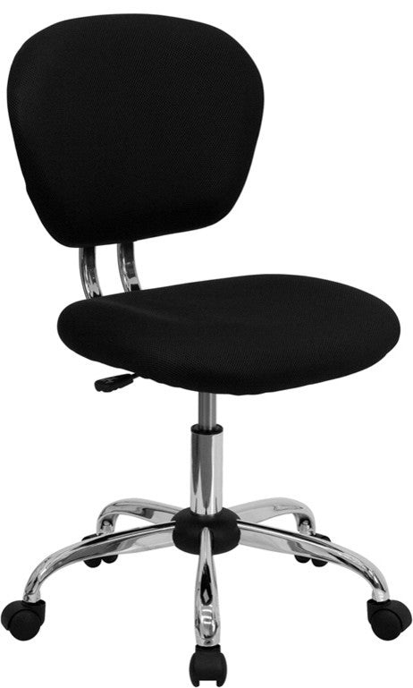Mid-Back Mesh Swivel Task Chair with Chrome Base, Black