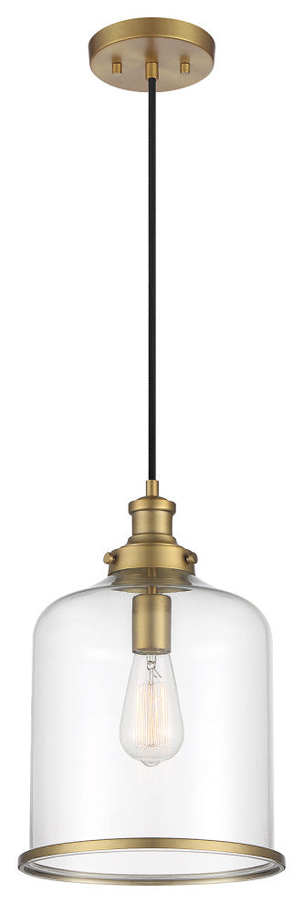 1-Light Pendant, Natural Brass