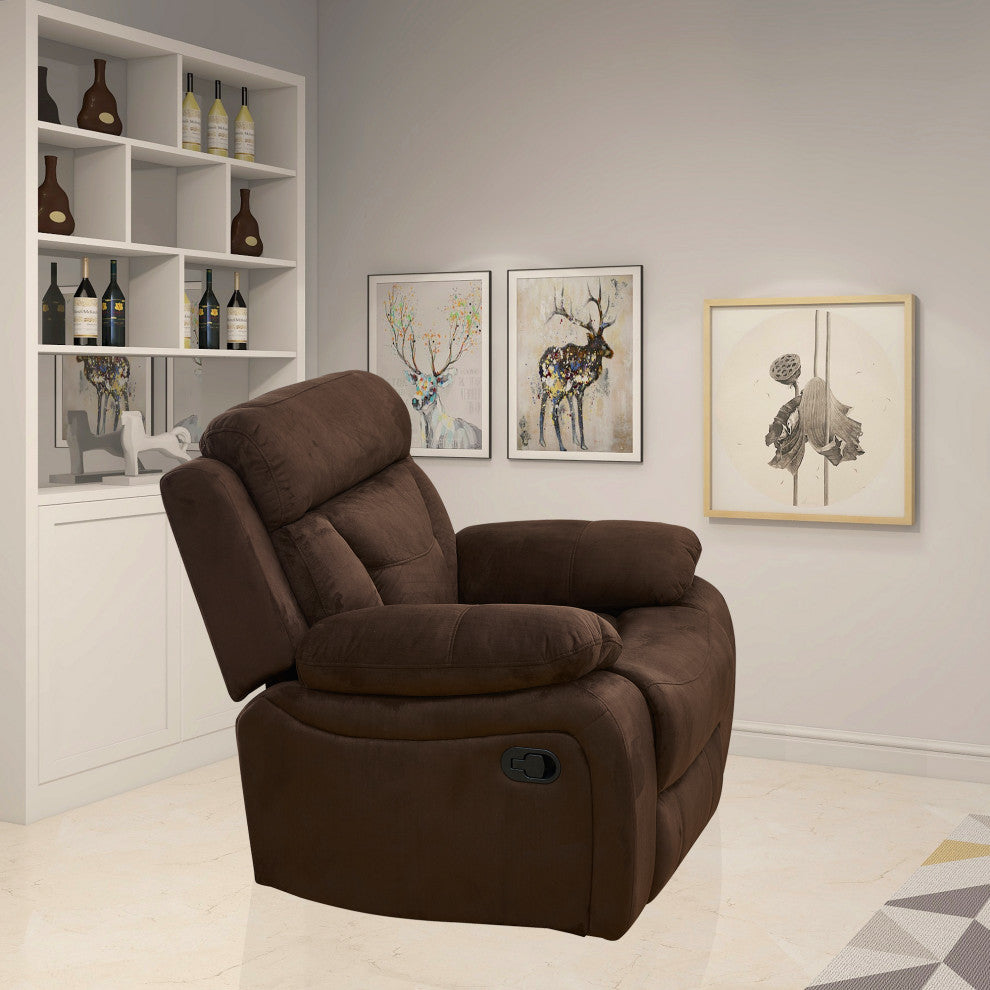 Betsy Furniture Microfiber Reclining Chair, Brown