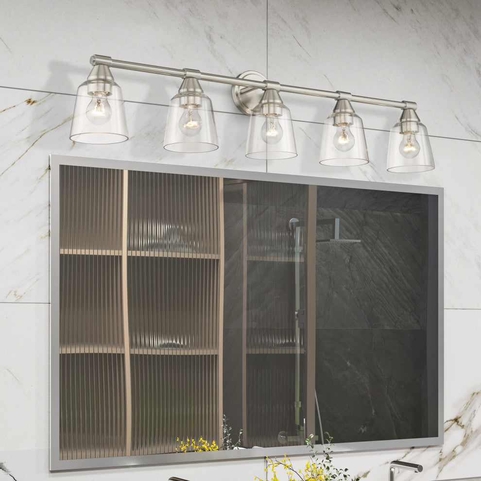 Catania 5-Light Brushed Nickel Large Vanity Sconce
