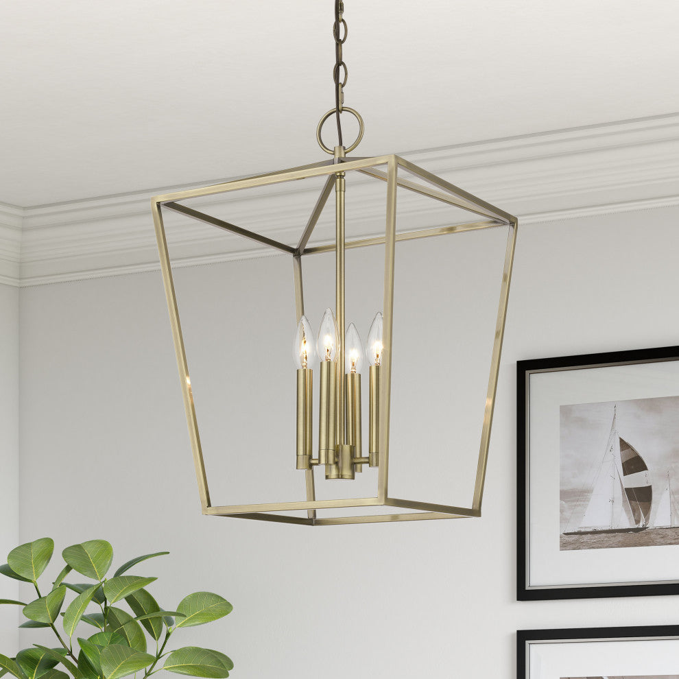 Devone 4 Light Antique Brass Chandelier