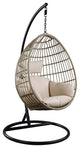 Outdoor Wicker Swing Chair Hanging Egg Chair With Cushion and Pillow