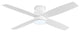 52" 4-Blade Flush Mount LED Ceiling Fan With Remote and Light, White