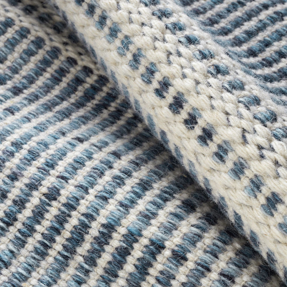 Dash & Albert Malta Blue Handwoven Wool Rug, Blue, 8' x 10'