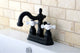 Kingston 4" Centerset Bathroom Faucet w/Plastic Pop-Up, Oil Rubbed Bronze