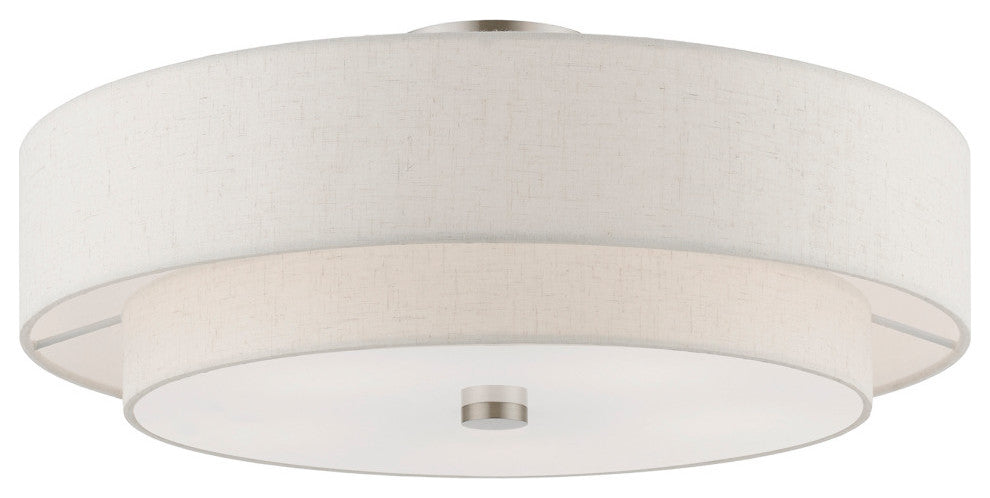 Meridian 5 Light Brushed Nickel Semi-Flush