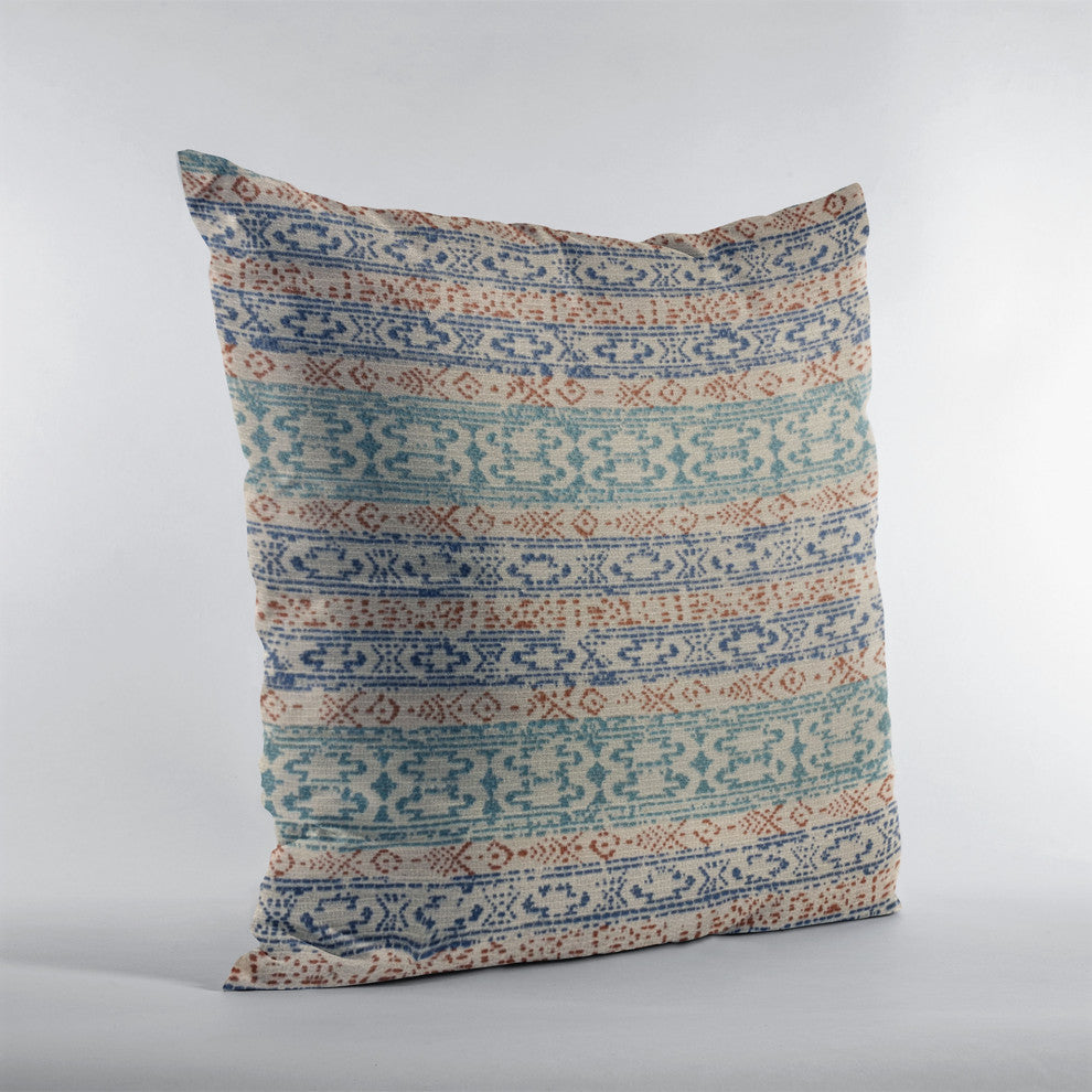Plutus Blue Lined Stripe Luxury Throw Pillow, 24"x24"