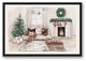 Christmas Room 31.75x21.75 Black Floating Framed Canvas