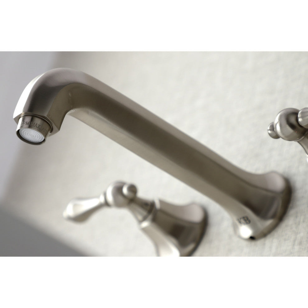 Kingston Brass KS4128AL 2-Handle Wall Mount Bathroom Faucet, Brushed Nickel