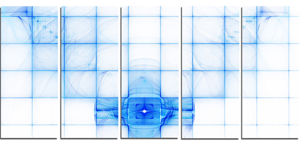 Bat Outline on Radar Screen, Abstract Canvas Art Print, 60"x28", 5 Panels