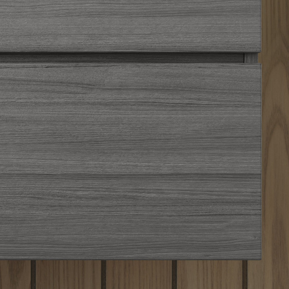 Boutique Bath Vanity, Vulcan Ash Gray, 40", Single Sink, Wall Mount
