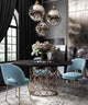 Swell Sea Blue Velvet Chair - Blue