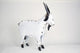 Recycled Metal Garden Farmhouse Goat-Handmade-Rustic, White & Black, Large