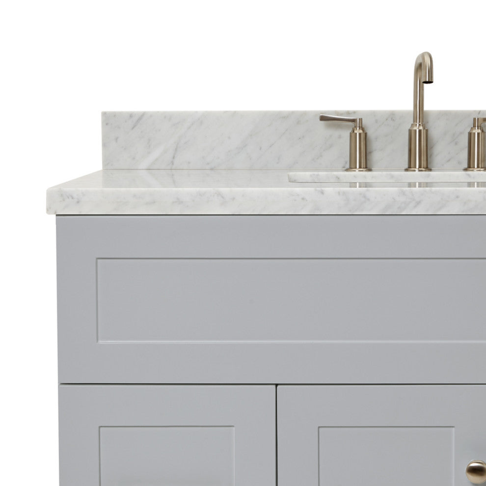 Ariel Hamlet 43" Rectangle Sink Bath Vanity, 1.5" Carrara Marble